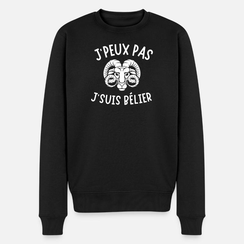 bélier, astrologie, signe du zodiaque - Pull Premium bio Homme - noir