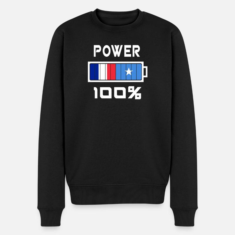 Somalia und Frankreich Power 100% - Männer Premium Bio Pullover - Schwarz