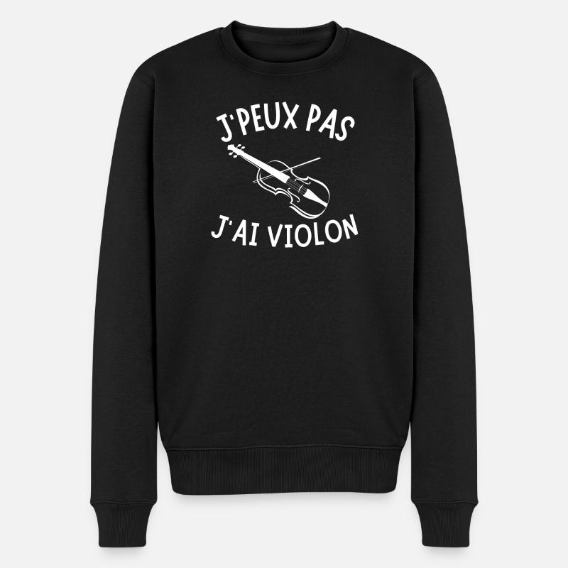 violon, violoncelle, jouer du violon - Pull Premium bio Homme - noir