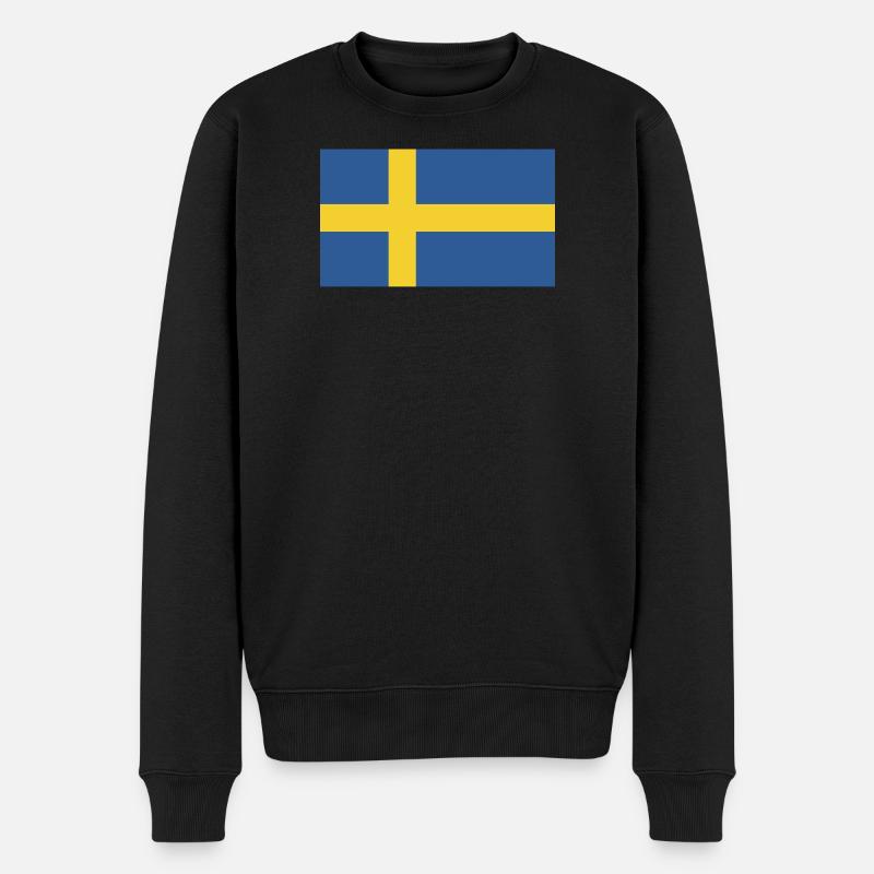 Schweden Flagge - Männer Premium Bio Pullover - Schwarz