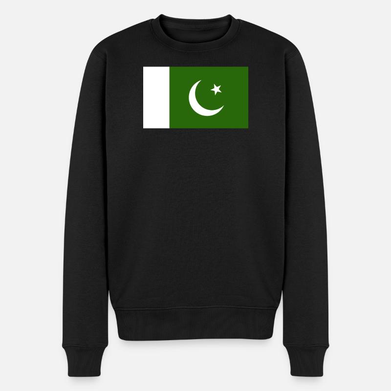 Pakistan Flagge - Männer Premium Bio Pullover - Schwarz