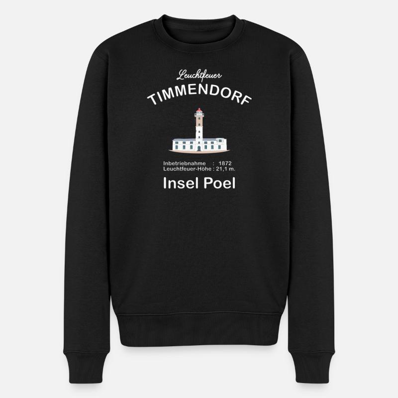 Leuchtfeuer Timmendorf, Insel Poel, Ostsee - Männer Premium Bio Pullover - Schwarz