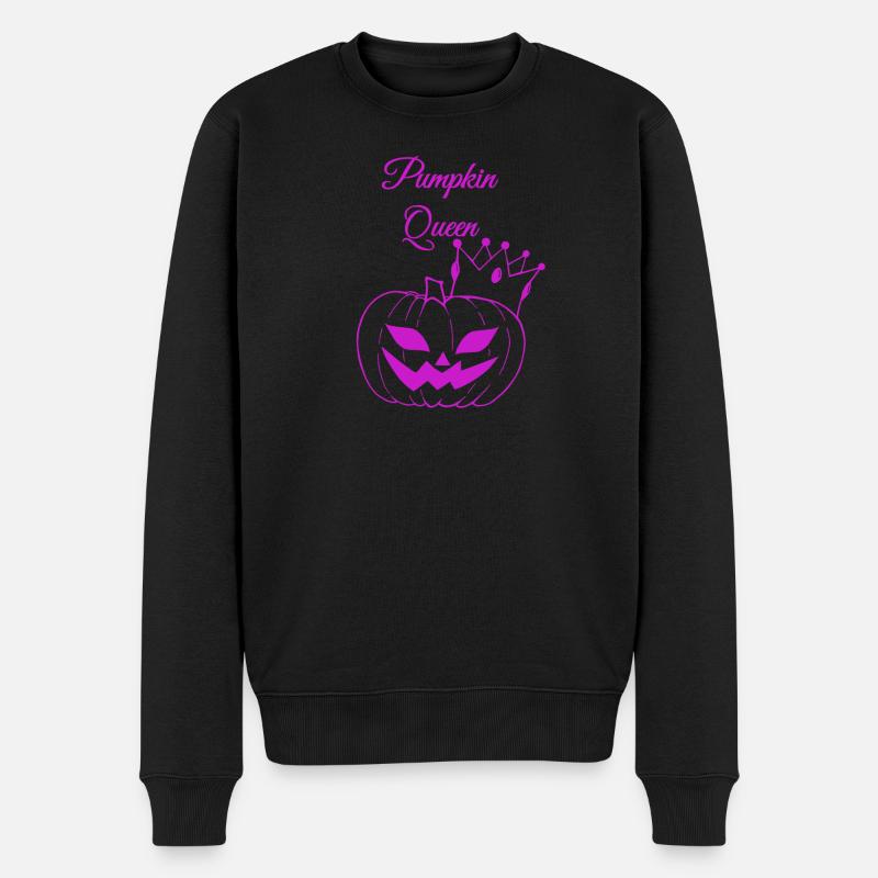 Pumpkin Königin Halloween Design - Männer Premium Bio Pullover - Schwarz