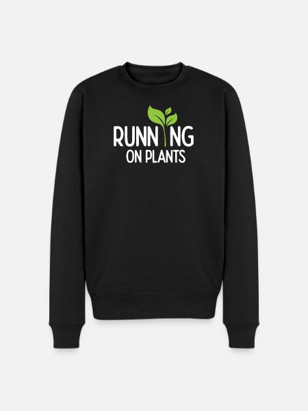 Running On Plants - Men's Premium Organic Jumper - black