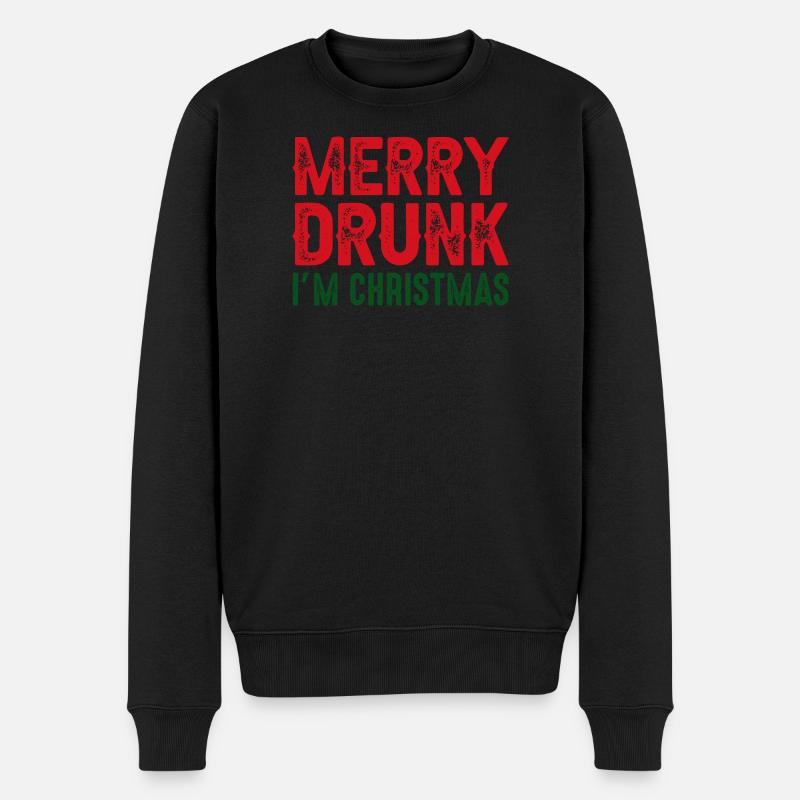 Frohe Weihnachten - Männer Premium Bio Pullover - Schwarz