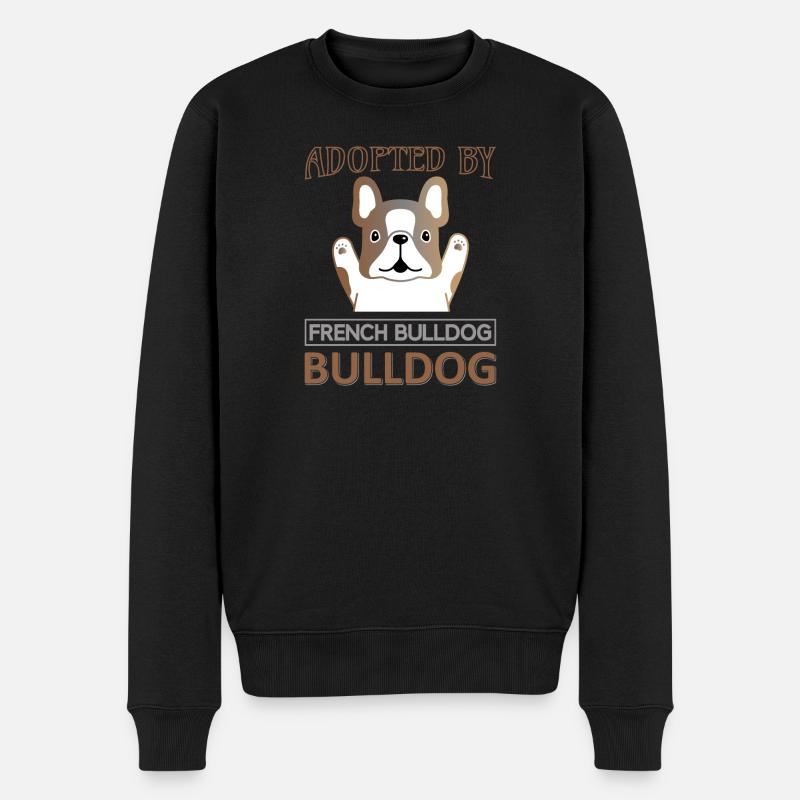 Adoptiert French Bulldog - Männer Premium Bio Pullover - Schwarz