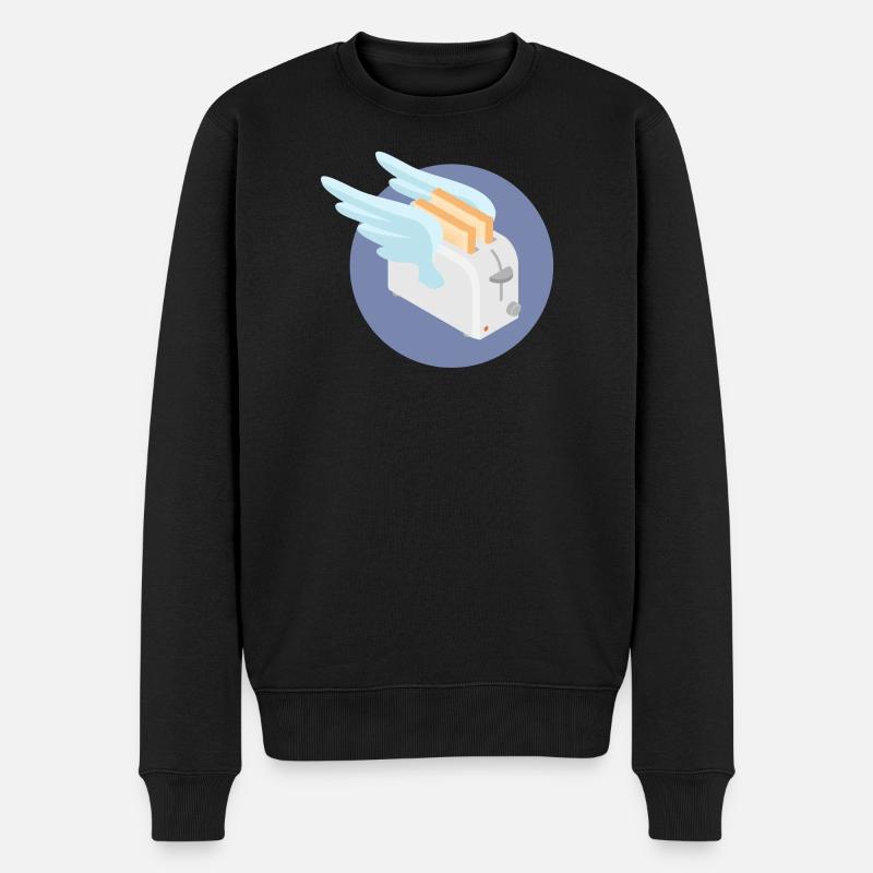 Fliegender Toaster - Männer Premium Bio Pullover - Schwarz