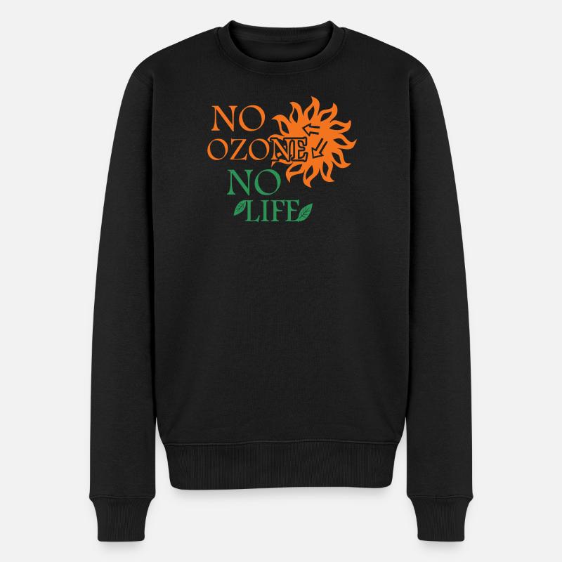 Kein Ozon Kein Leben - Männer Premium Bio Pullover - Schwarz