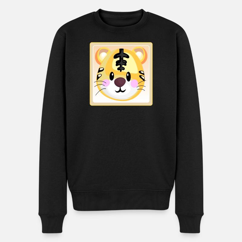 TIGER BABY KINDERGARTENKIND - Männer Premium Bio Pullover - Schwarz
