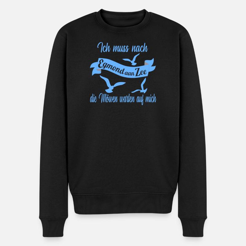 Egmond aan Zee - Männer Premium Bio Pullover - Schwarz