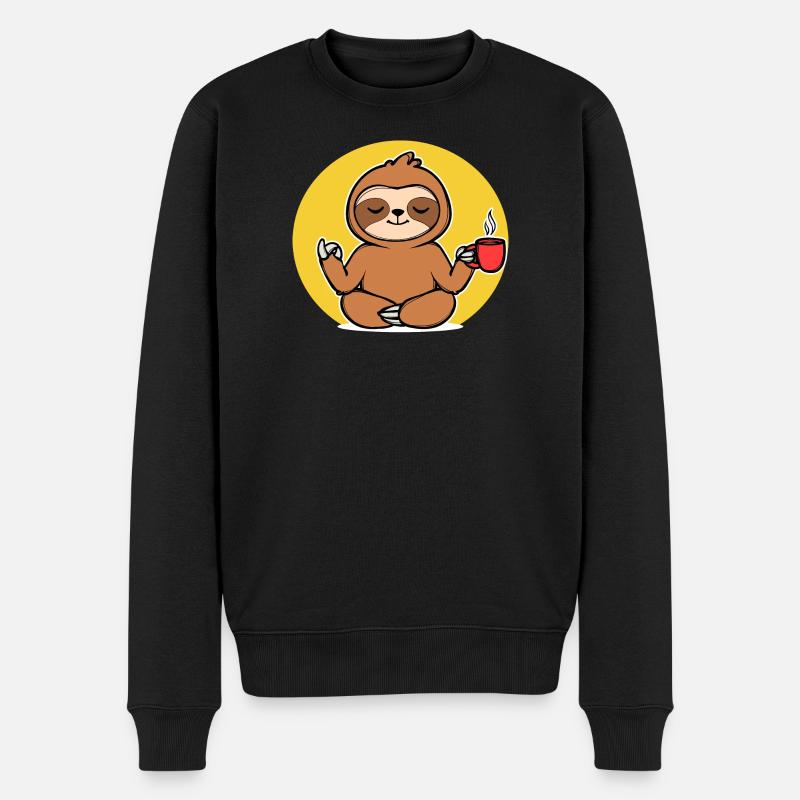 Relax Sloth Animal Chill Jungle végétarienne - Pull Premium bio Homme - noir