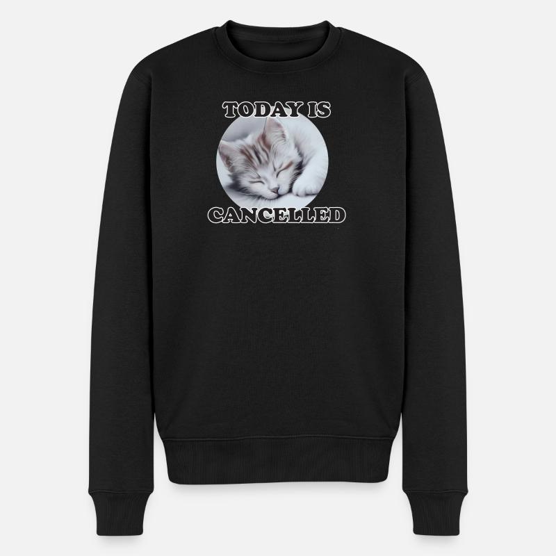sleeping cat - Männer Premium Bio Pullover - Schwarz
