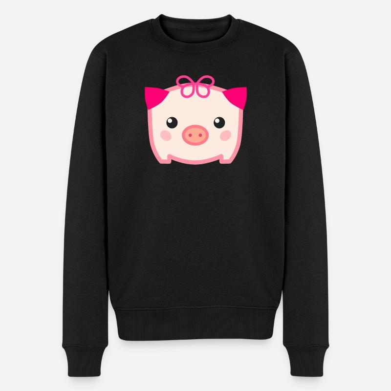 Cochon mignon Kawaii - Pull Premium bio Homme - noir