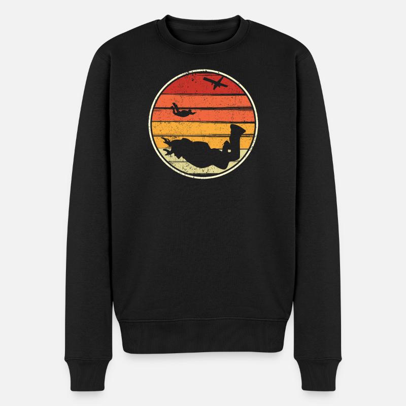 Sunset Silhouette Surf Circle - Männer Premium Bio Pullover - Schwarz