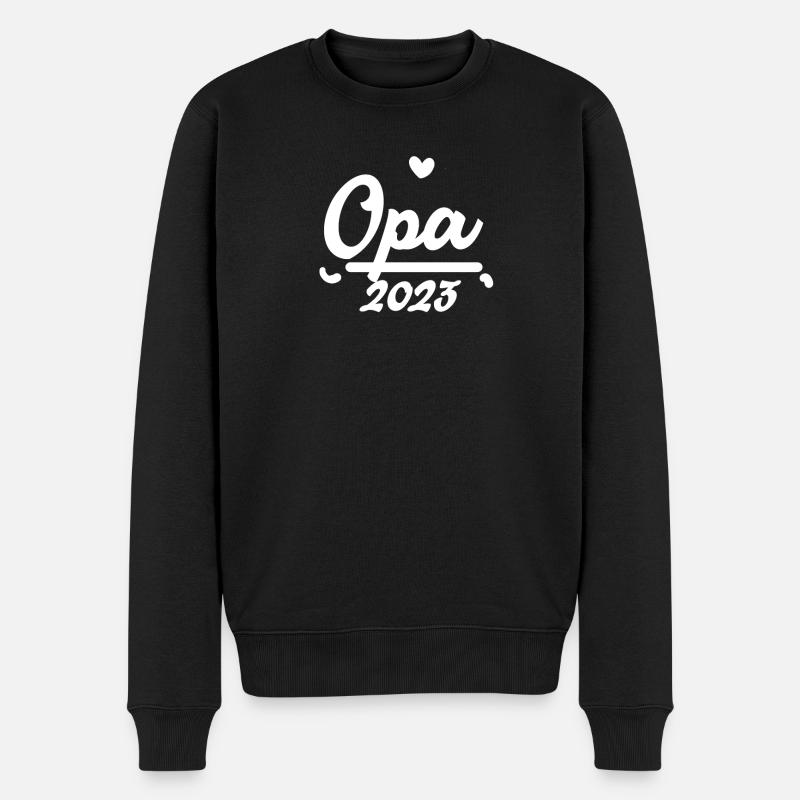 Opa 2023 - Opa werden - Bald Opa - Männer Premium Bio Pullover - Schwarz