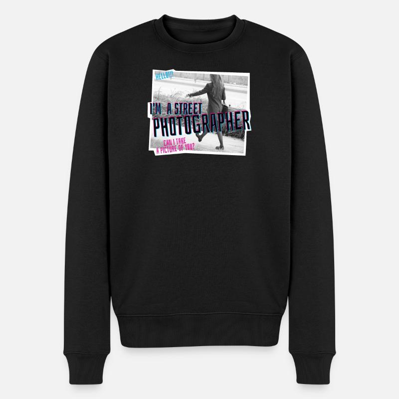 Ich bin Straßenfotograf :) - Männer Premium Bio Pullover - Schwarz