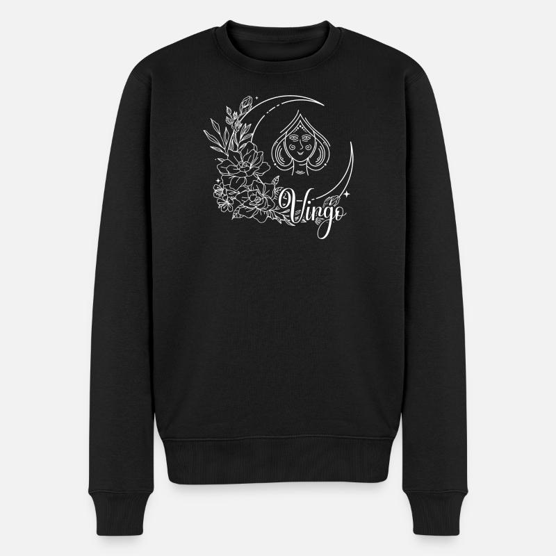 Mondbeschienene Blüte Himmlische Linie Kunst - Männer Premium Bio Pullover - Schwarz