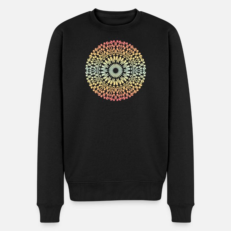 Mandala - Männer Premium Bio Pullover - Schwarz