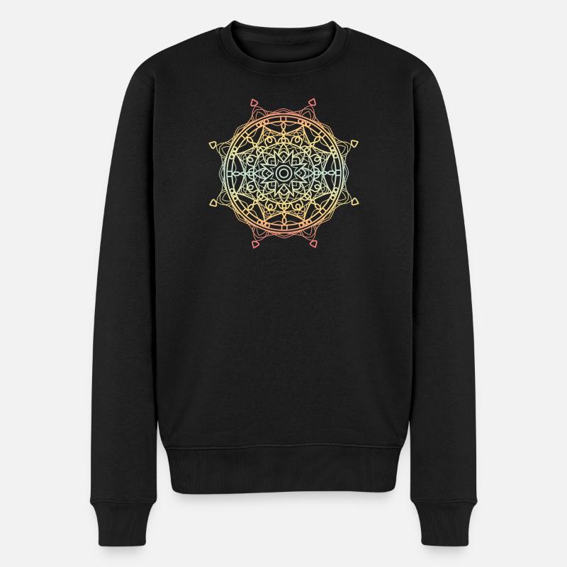 Mandala - Männer Premium Bio Pullover - Schwarz