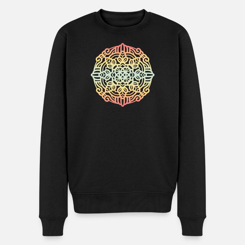 Mandala - Männer Premium Bio Pullover - Schwarz