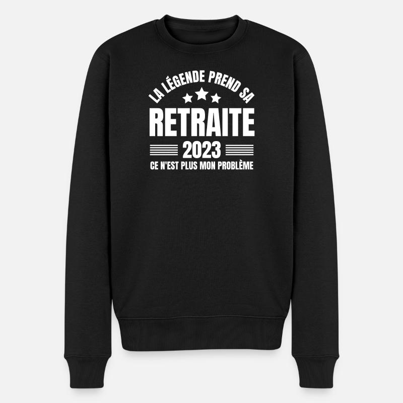 retraite, retraité, retraitée - Pull Premium bio Homme - noir