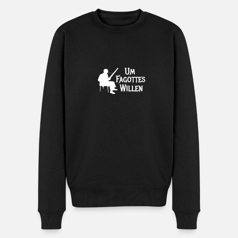 Um Fagottes Willen Fagott Wortspiel - Männer Premium Bio Pullover - Schwarz