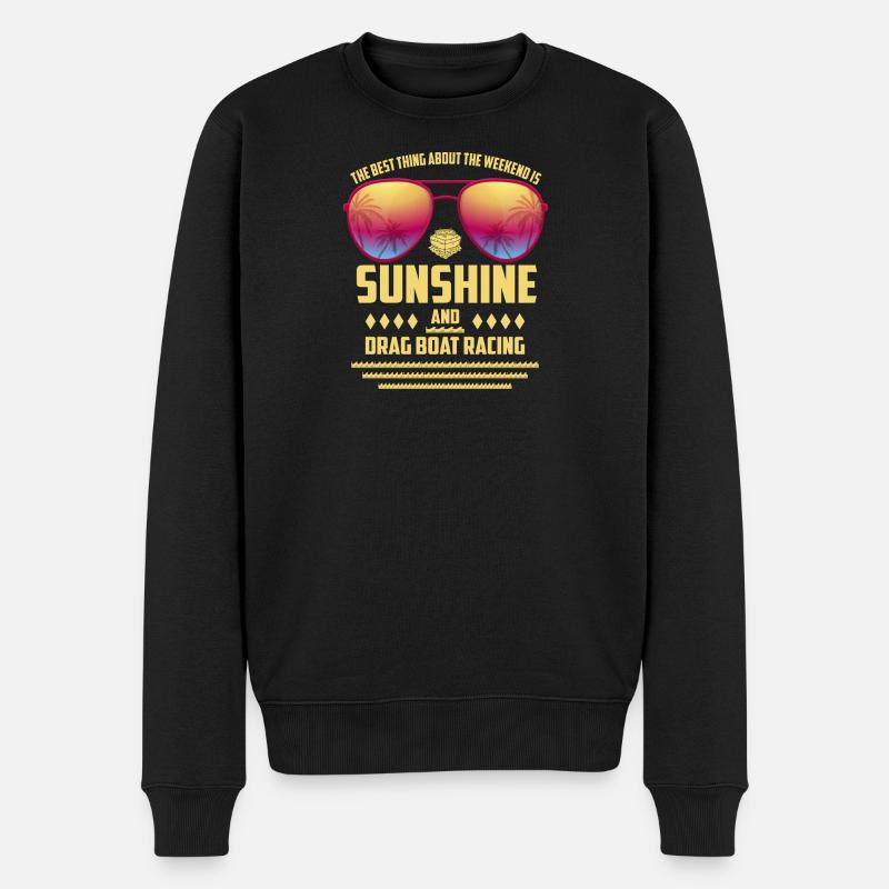 Sonnenschein und Boot fahren - Männer Premium Bio Pullover - Schwarz