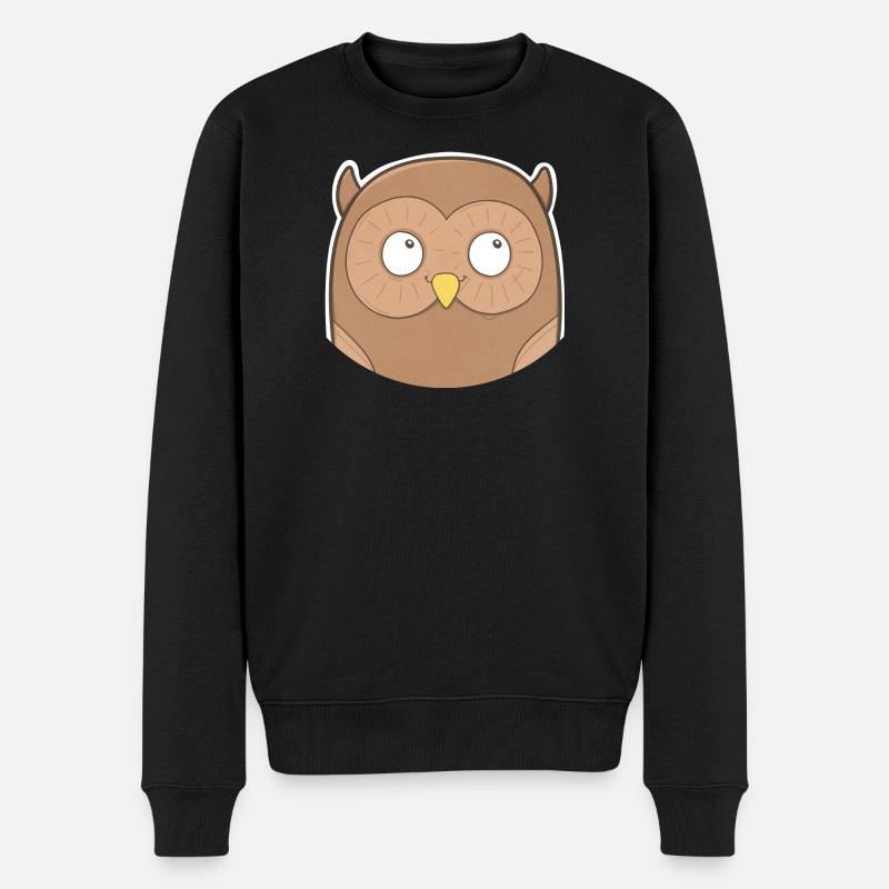 Eule - Männer Premium Bio Pullover - Schwarz