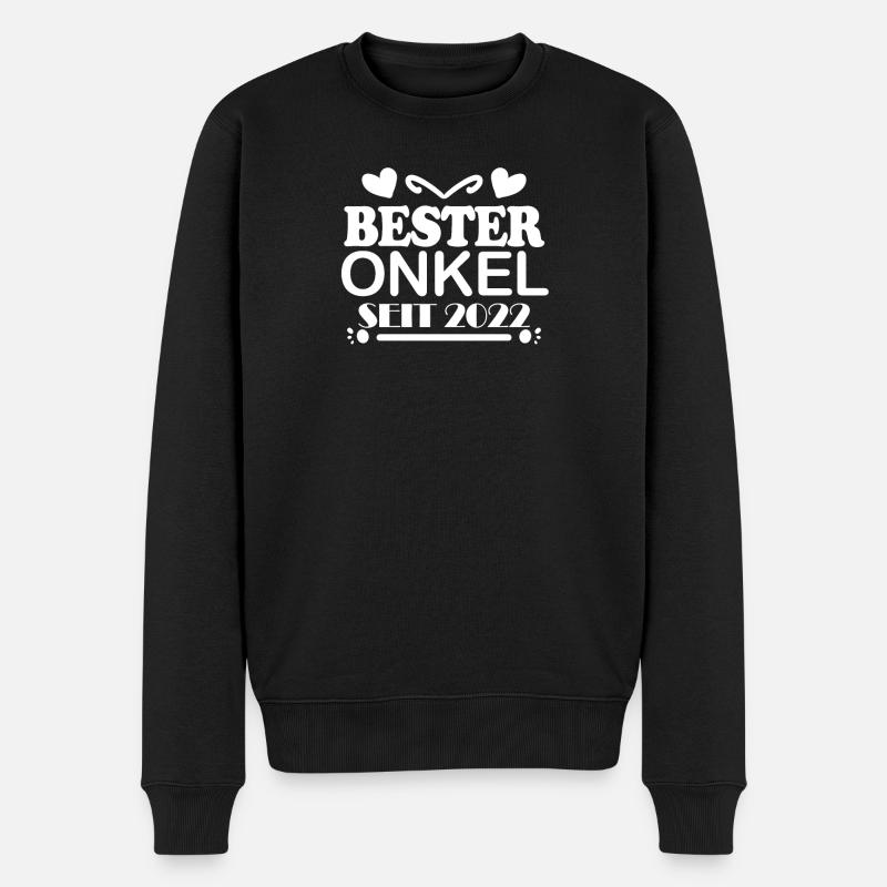 Bester Onkel seit 2022 - Männer Premium Bio Pullover - Schwarz