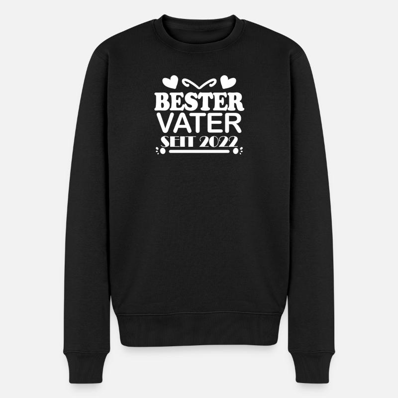 Bester Vater seit 2022 - Männer Premium Bio Pullover - Schwarz