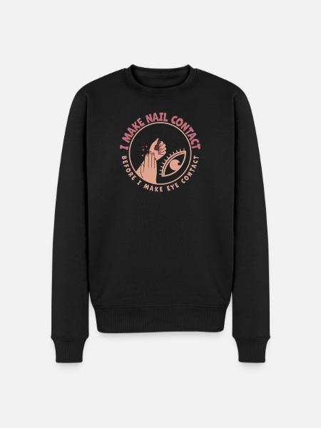 I Make Nail Contact Nail Tech - Men's Premium Organic Jumper - black