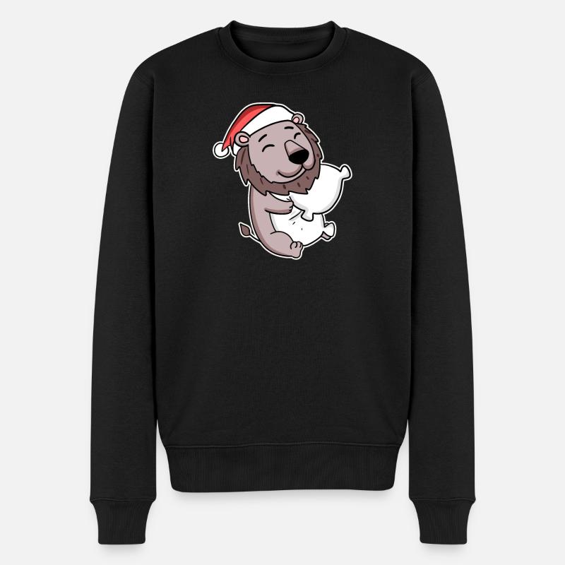 Lion Noël Sommeil Sommeil Sommeil - Pull Premium bio Homme - noir