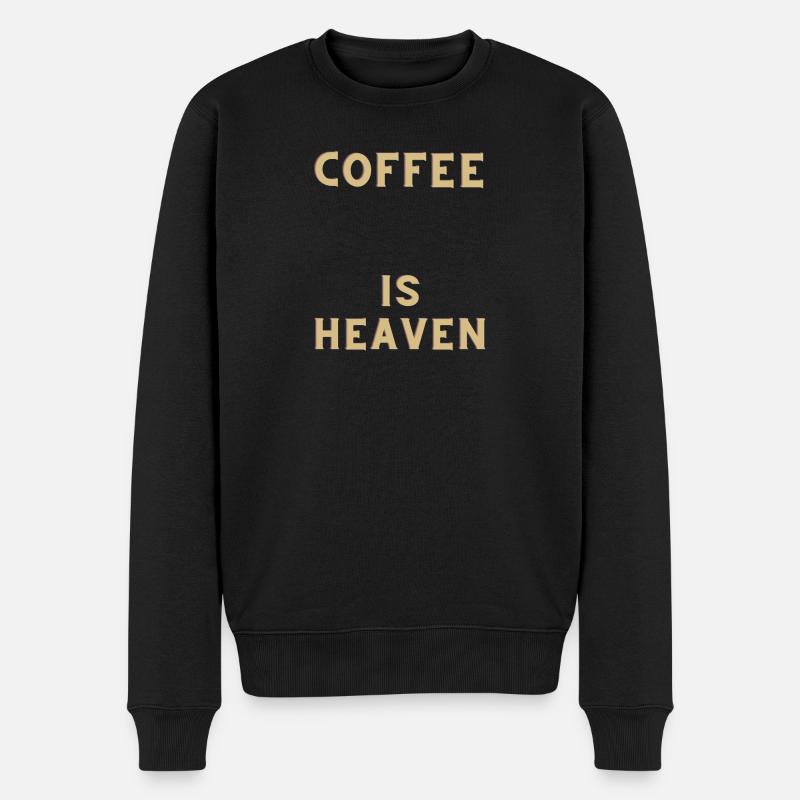 COFFEE IS HEAVEN - Männer Premium Bio Pullover - Schwarz