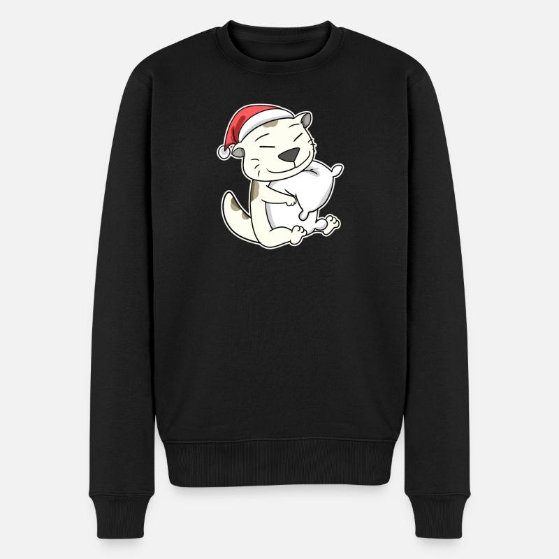 Devon Rex Katze Weihnachten Schlafen Müde - Männer Premium Bio Pullover - Schwarz