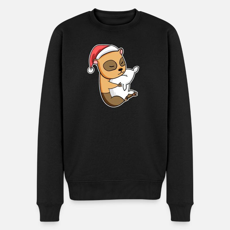 Écureuil sommeil de Noël - Pull Premium bio Homme - noir