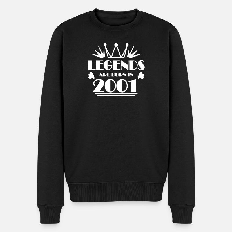 2001 - Jahrgang 2001 - Männer Premium Bio Pullover - Schwarz