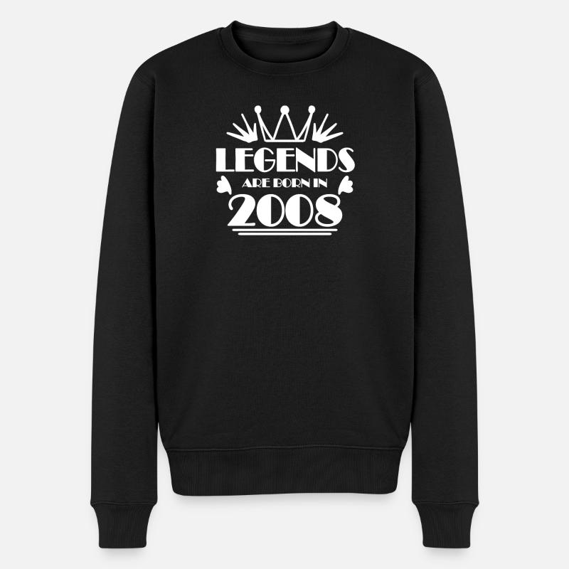 2008 - Jahrgang 2008 - Männer Premium Bio Pullover - Schwarz
