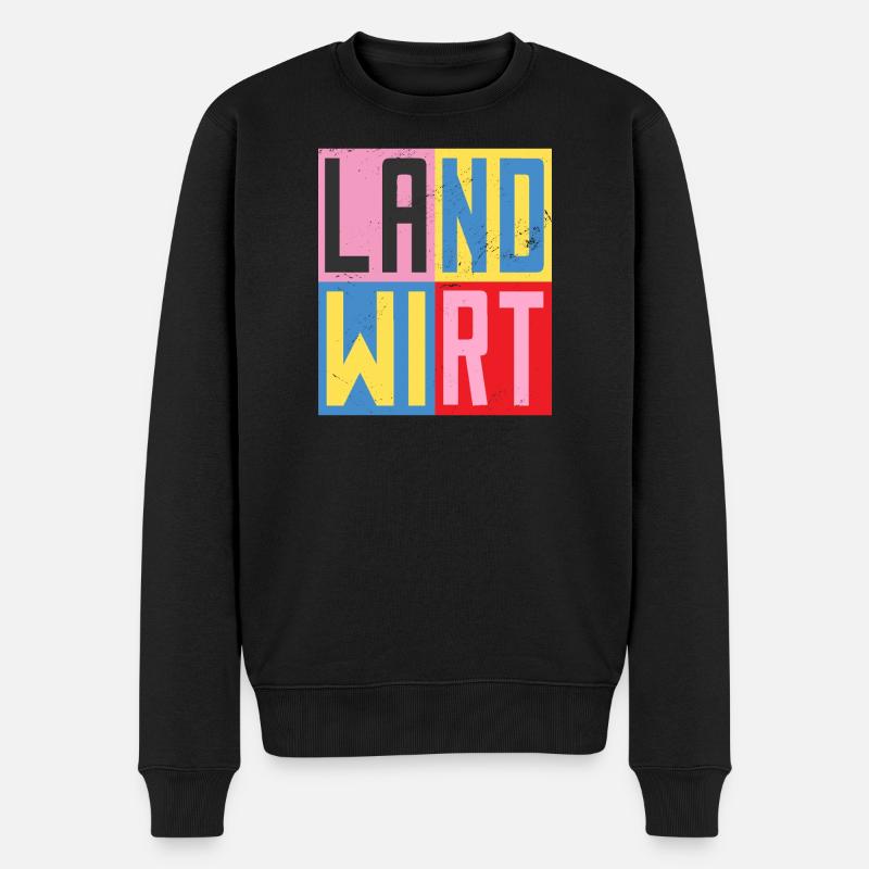 Landwirt Design - Männer Premium Bio Pullover - Schwarz