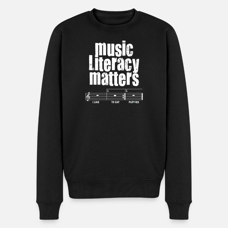 La littératie musicale, ça compte - Pull Premium bio Homme - noir