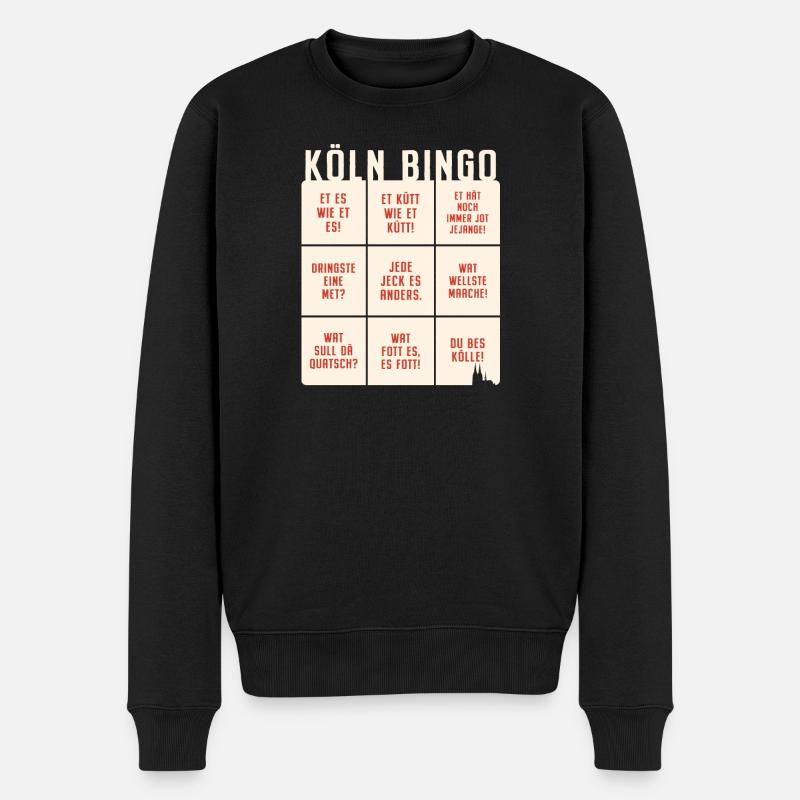 Köln Bingo Kölsch Et Kütt Alaaf Kölner Karneval - Männer Premium Bio Pullover - Schwarz