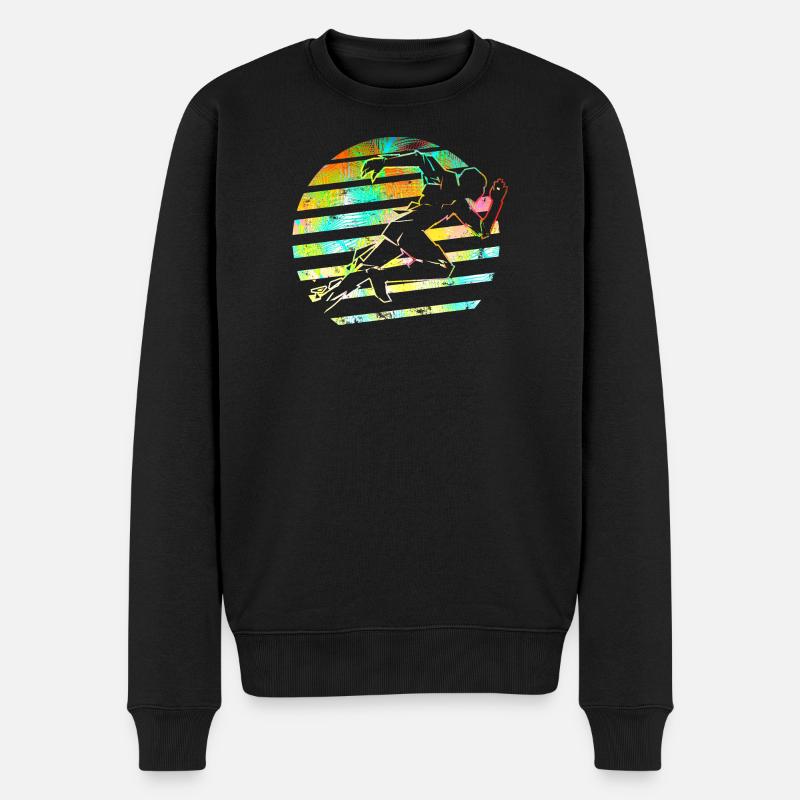 Sprinten / Rennen / Athlet / Laufen / Atheltik - Männer Premium Bio Pullover - Schwarz