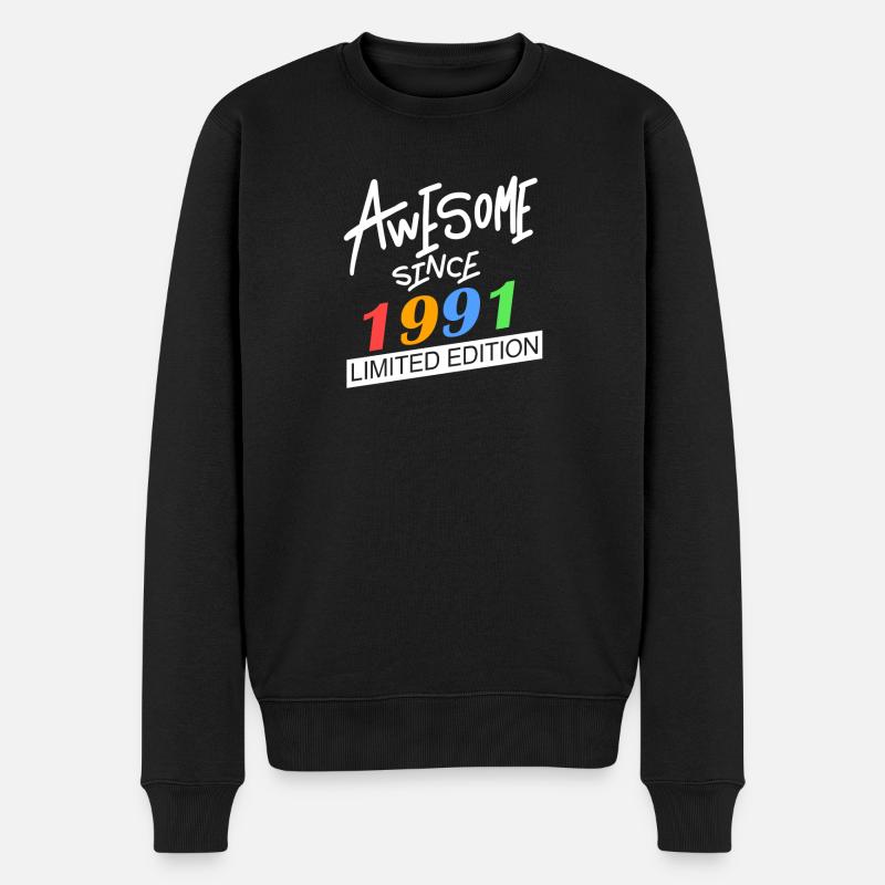 1991 - Né en 1991 - Né en 1991 - Pull Premium bio Homme - noir