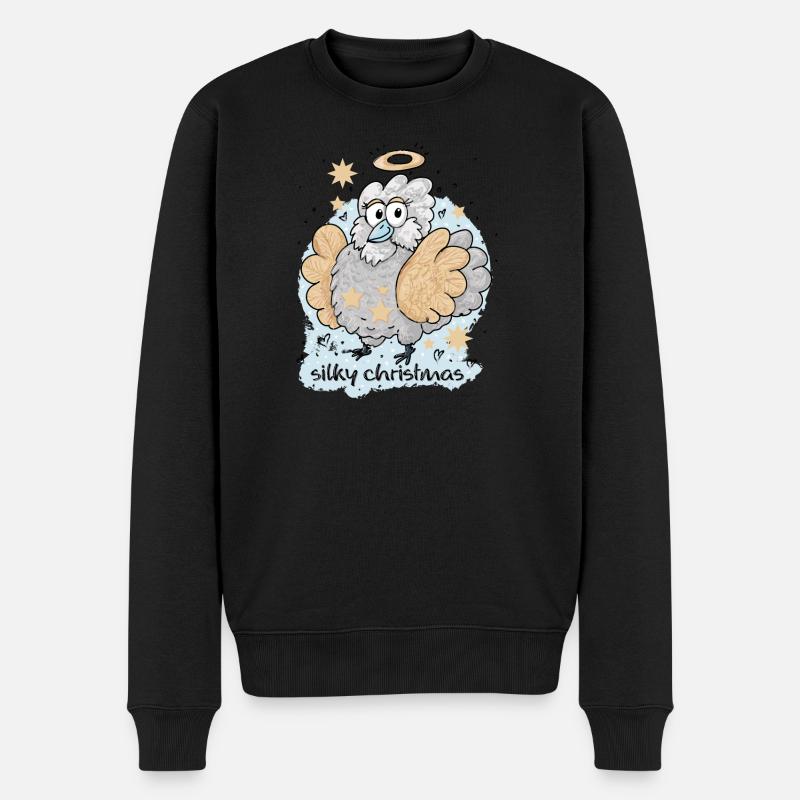 Seidige Weihnachten - Männer Premium Bio Pullover - Schwarz