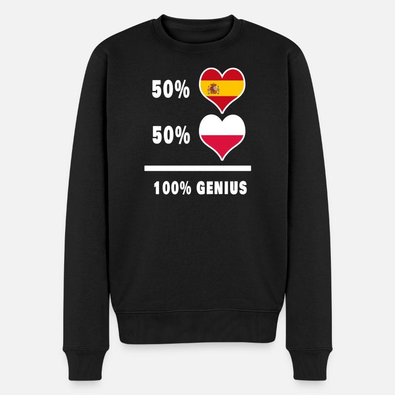 Pologne et Espagne génie / cadeau - Pull Premium bio Homme - noir
