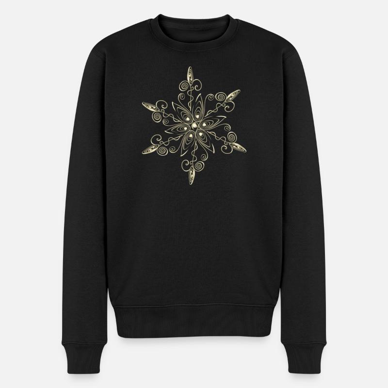 Cristal de glace Snowflake Star - Pull Premium bio Homme - noir