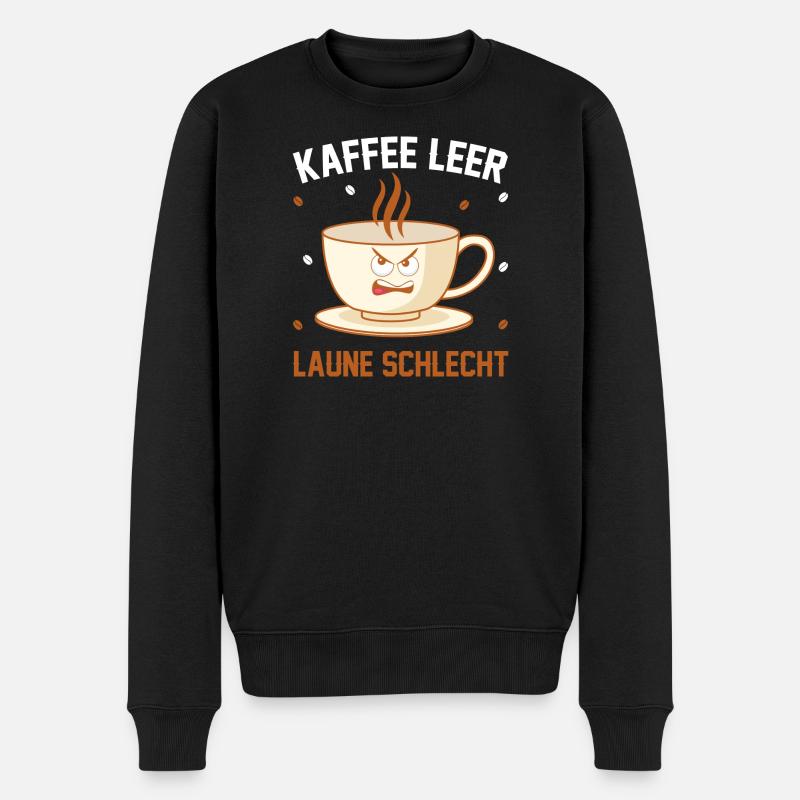 Kaffee leer Laune Schlecht - Männer Premium Bio Pullover - Schwarz