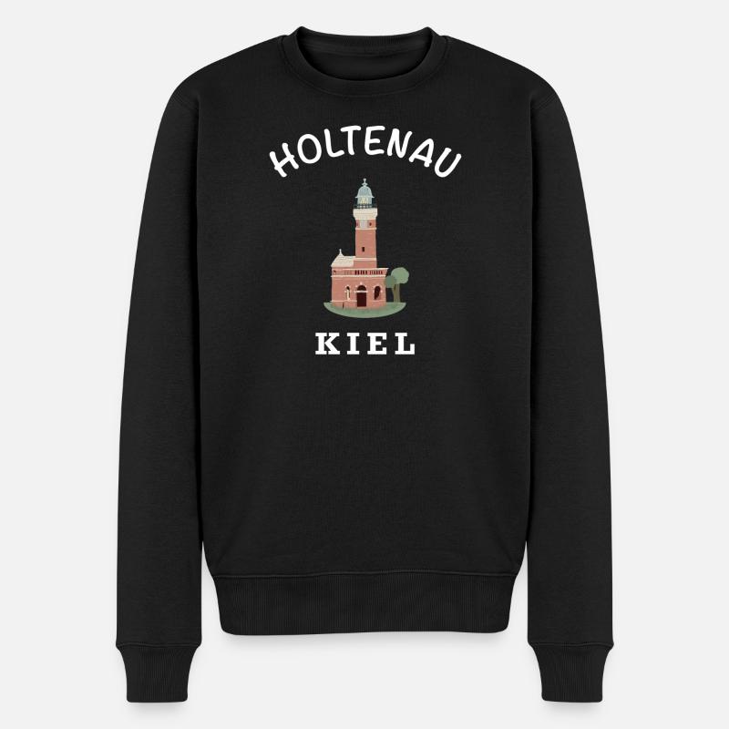 Kiel, Leuchtturm Holtenau, deutsche Ostsee - Männer Premium Bio Pullover - Schwarz