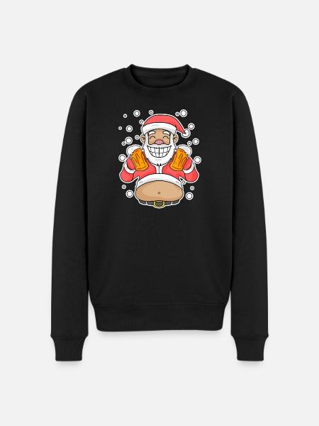 Softened Beer Santa Claus - Men's Premium Organic Jumper - black