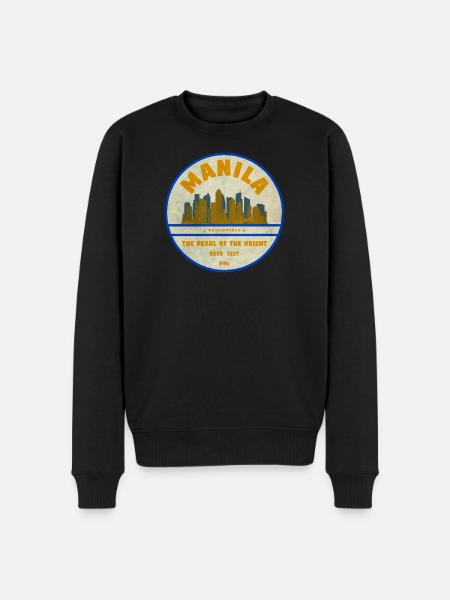 Manila Skyline – Perle des Orients - Männer Premium Bio Pullover - Schwarz