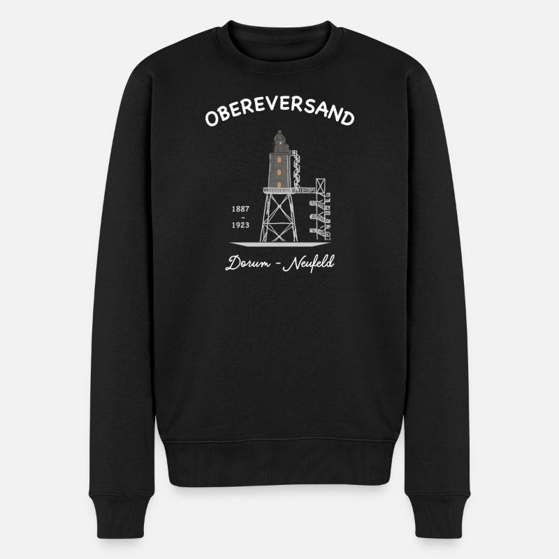Leuchtturm Dorum - Neufeld, deutsche Nordseeküste - Männer Premium Bio Pullover - Schwarz